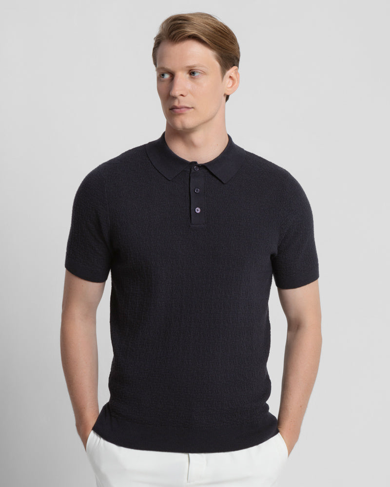 Steel & Jelly Men’s Boucle Textured Short Sleeve Polo Shirt