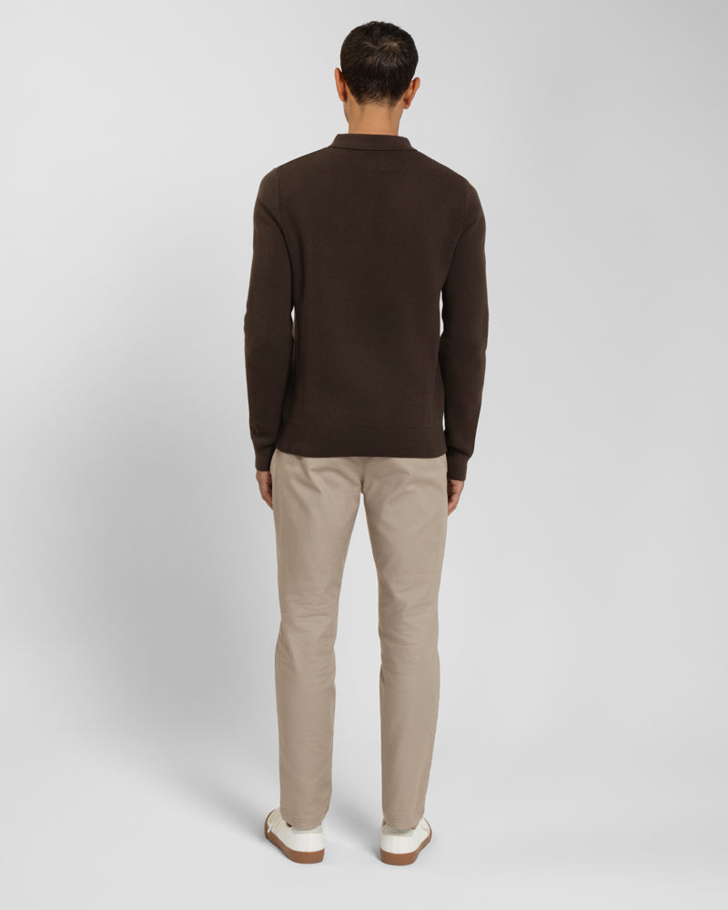 Heavy Milano Knit Long Sleeve Polo Shirt