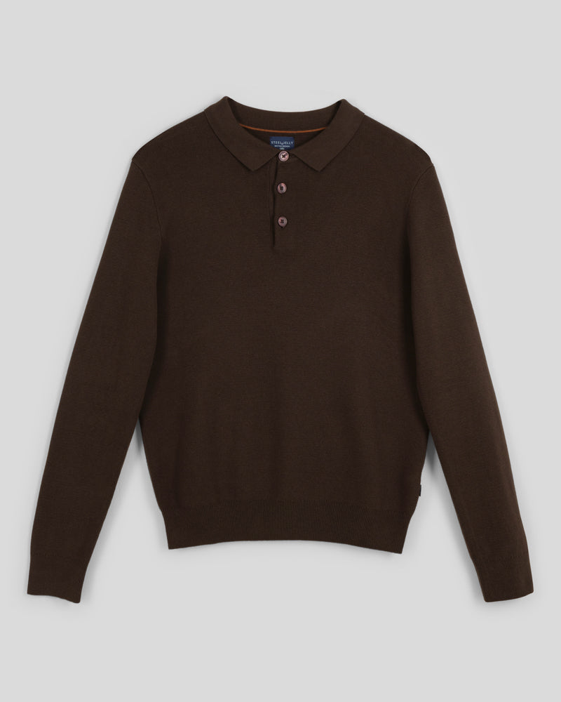 Heavy Milano Knit Long Sleeve Polo Shirt