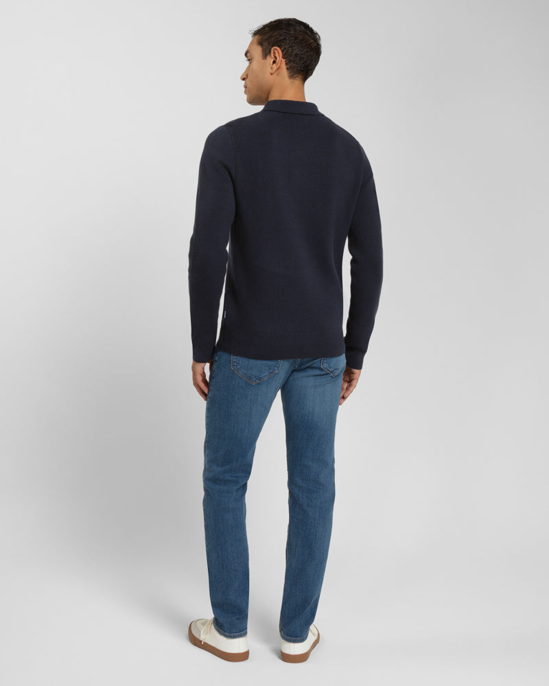 Heavy Milano Knit Long Sleeve Polo Shirt