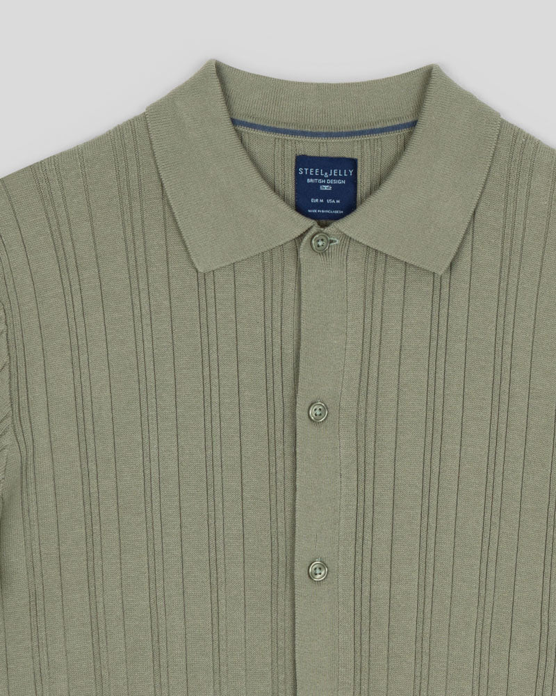 Kilburn - Stripe Textured Knitted Short Sleeve Shirt
