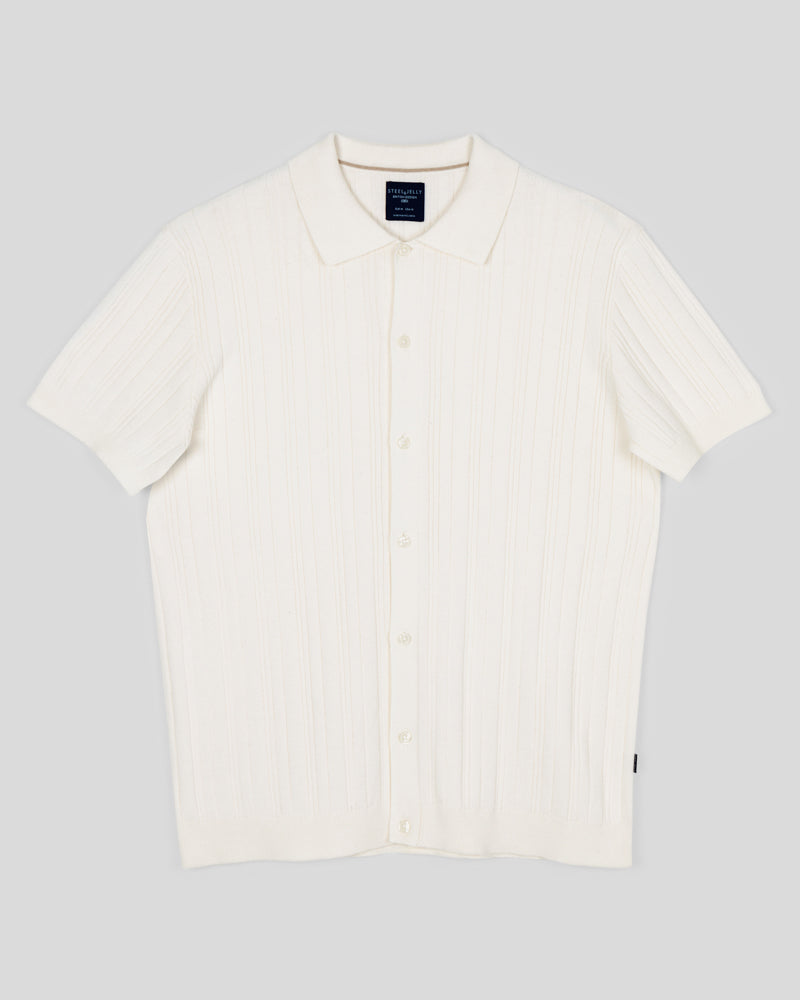 Kilburn - Stripe Textured Knitted Short Sleeve Shirt