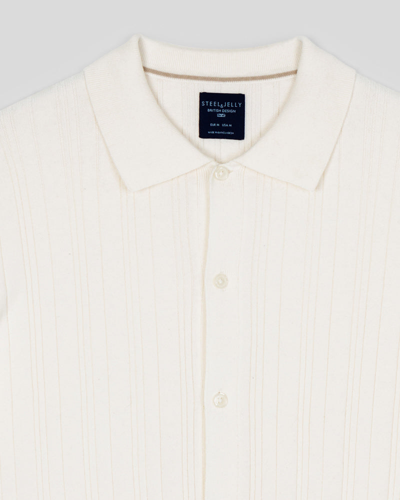 Kilburn - Stripe Textured Knitted Short Sleeve Shirt