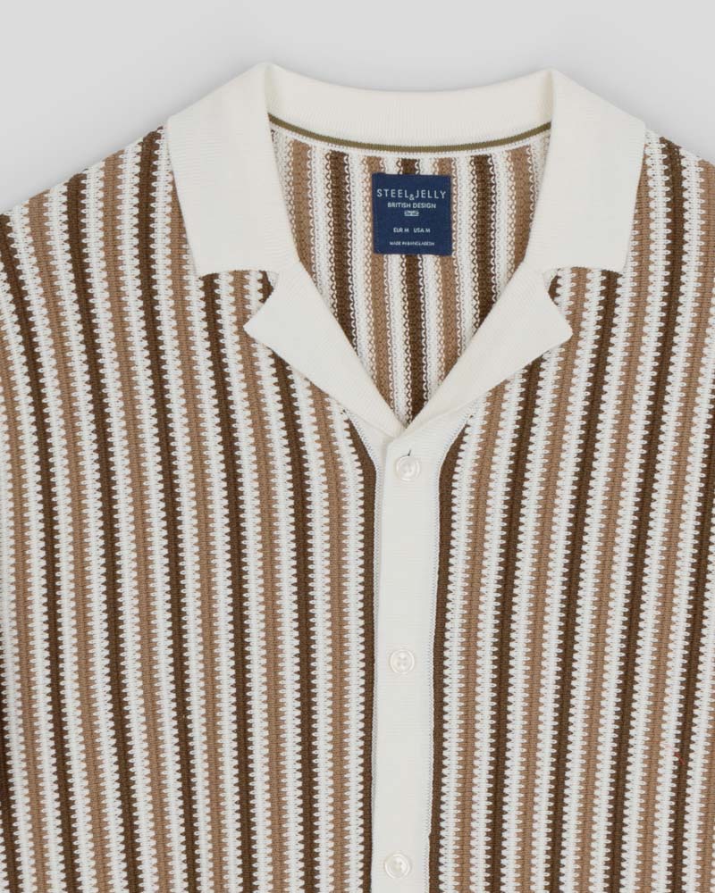 Stanmore - Tonal Stripe Knitted Short Sleeve Shirt