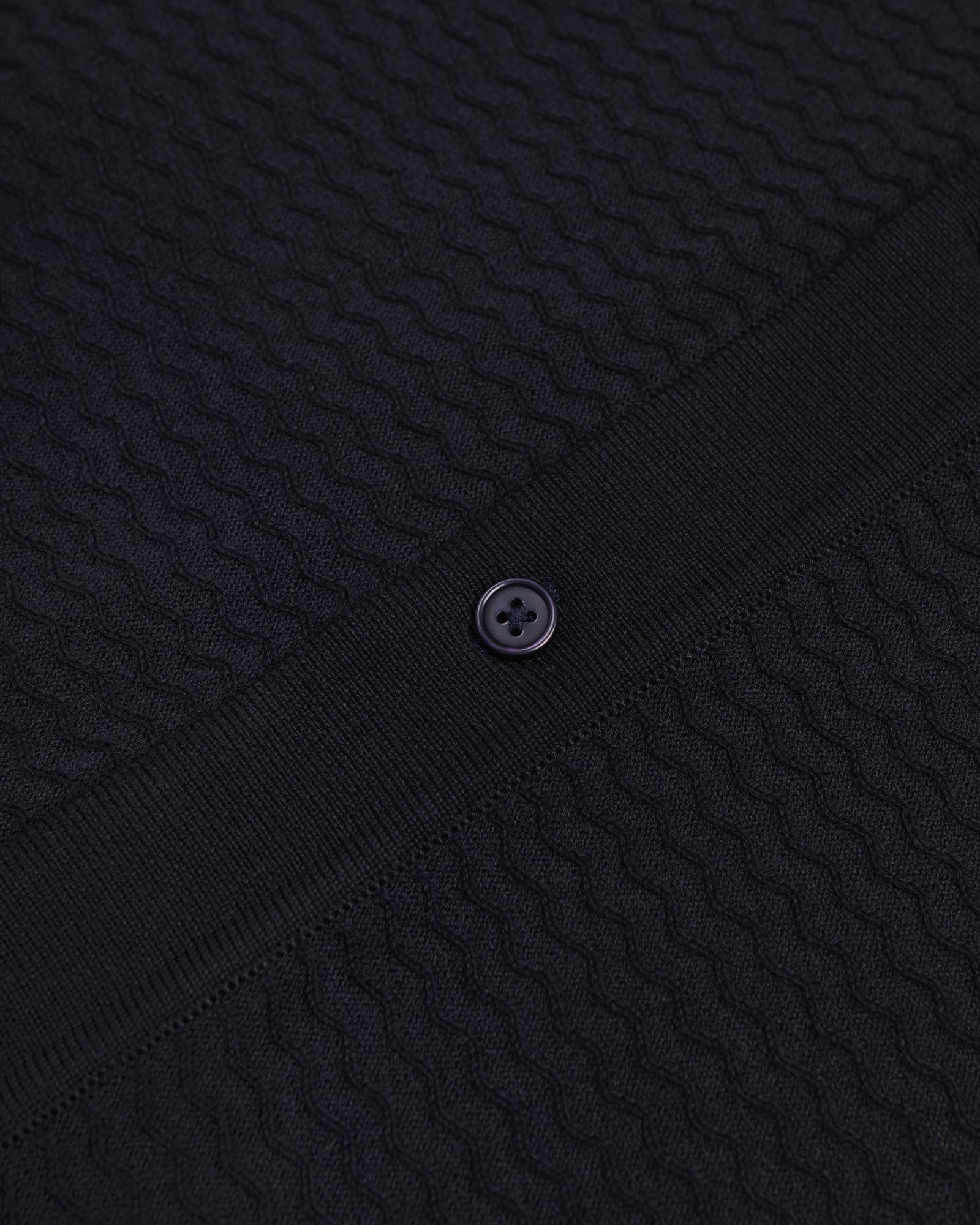 Aldgate - Chevron Textured Knitted Short Sleeve Shirt