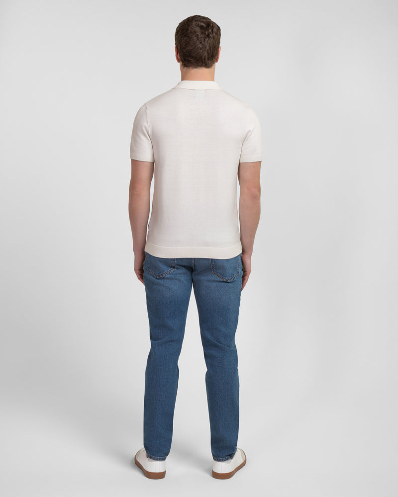 Bayswater - Embossed Stripe Knitted Short Sleeve Shirt