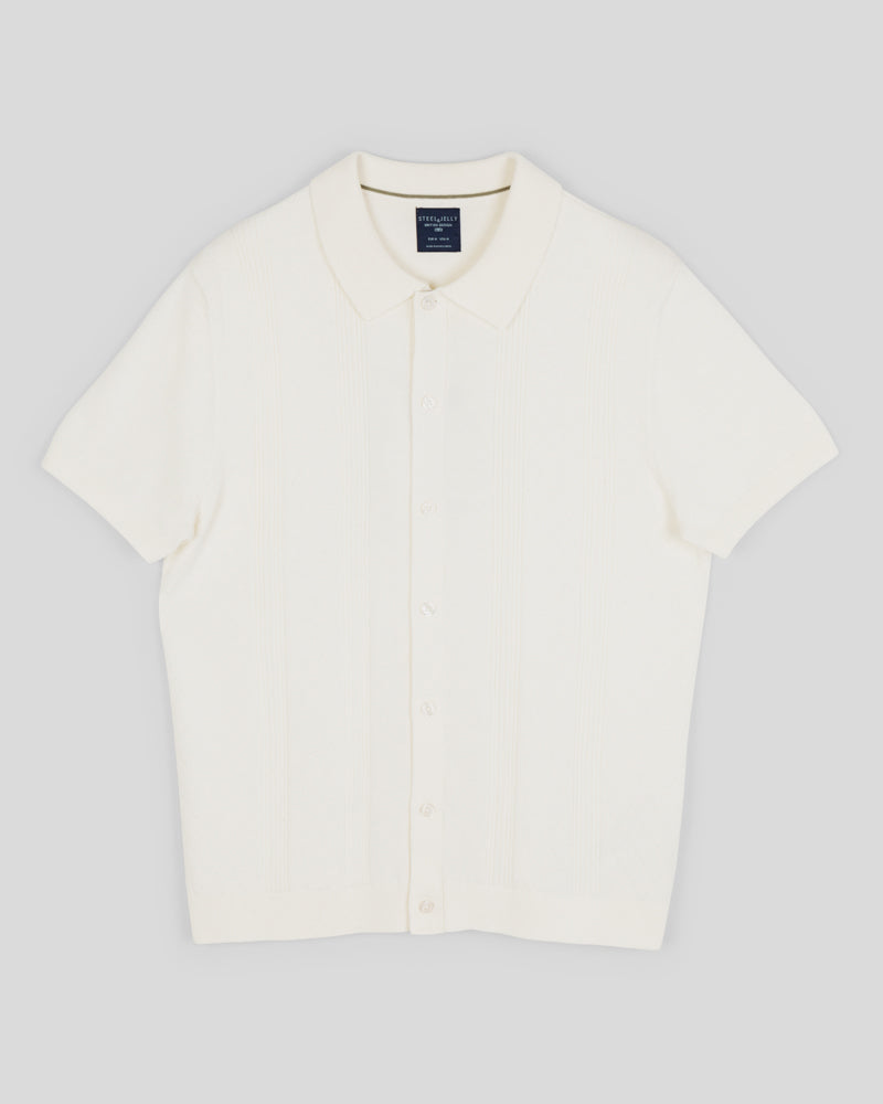 Bayswater - Embossed Stripe Knitted Short Sleeve Shirt