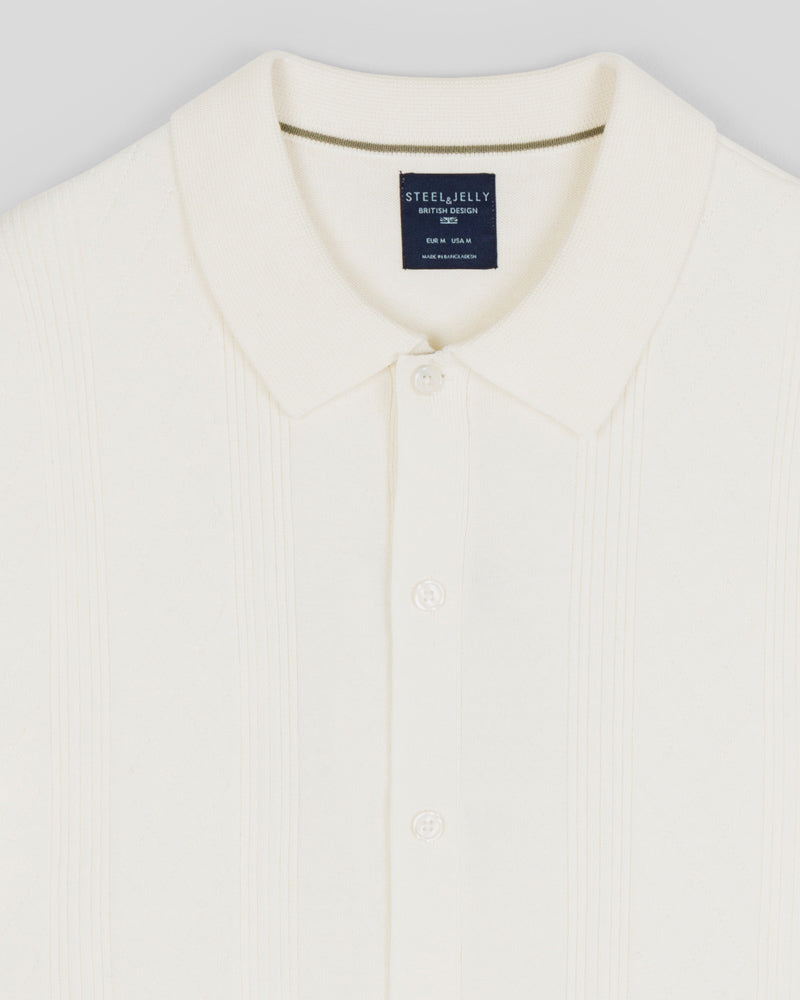 Bayswater - Embossed Stripe Knitted Short Sleeve Shirt