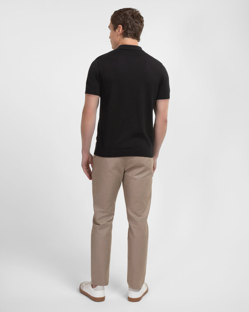 Bayswater - Embossed Stripe Knitted Short Sleeve Shirt