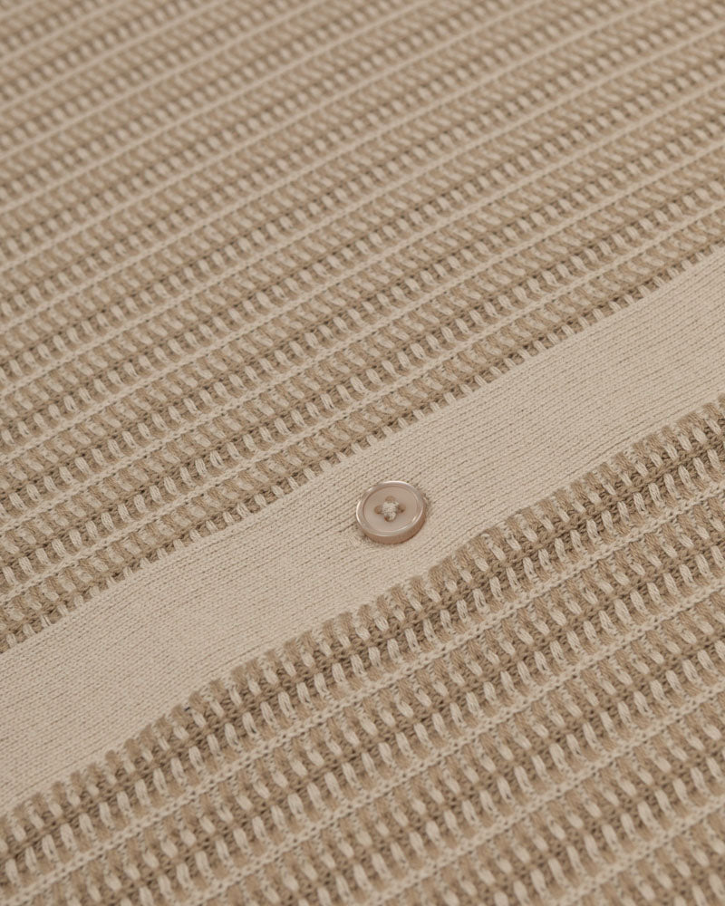 Heston - Stripe Textured Knitted Short Sleeve Shirt