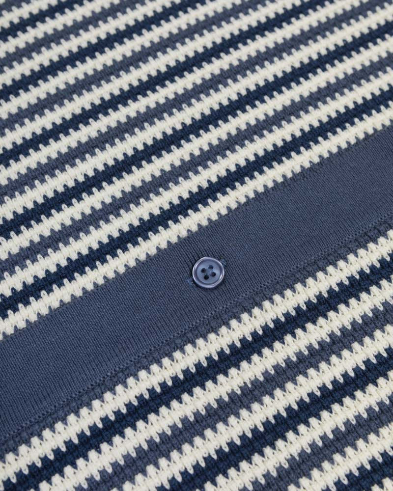 Feltham - Tonal Stripe Knitted Short Sleeve Shirt