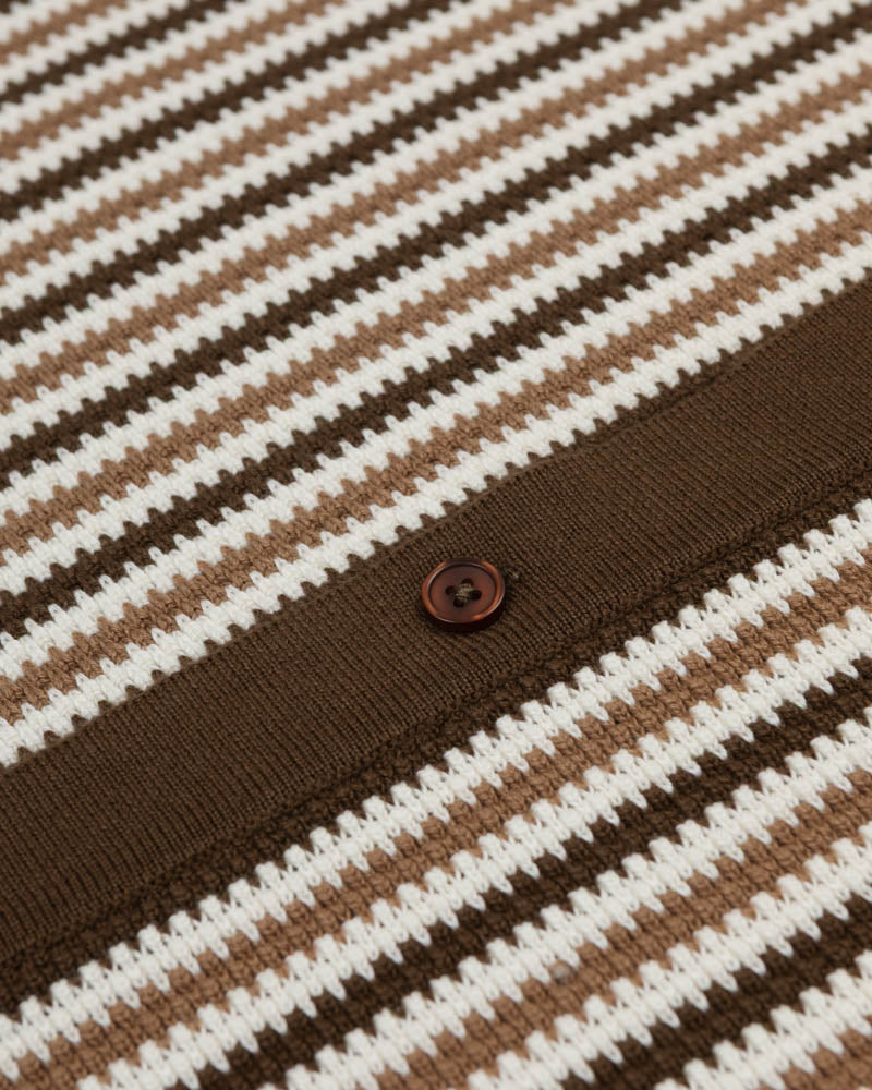 Feltham - Tonal Stripe Knitted Short Sleeve Shirt