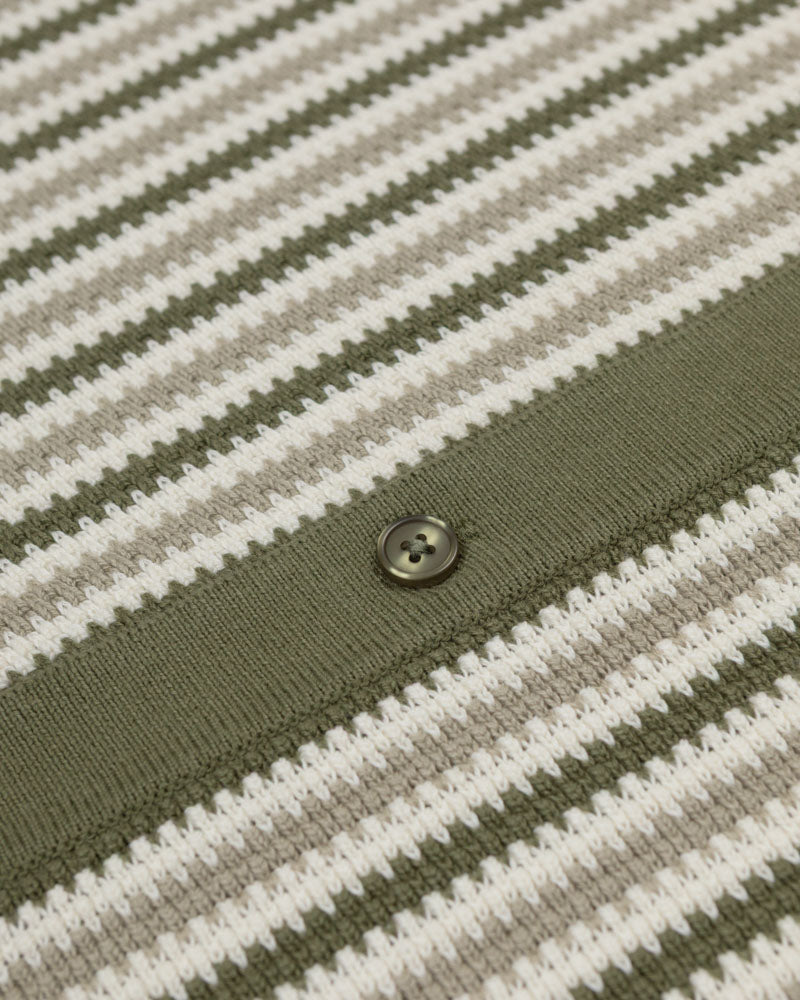 Feltham - Tonal Stripe Knitted Short Sleeve Shirt