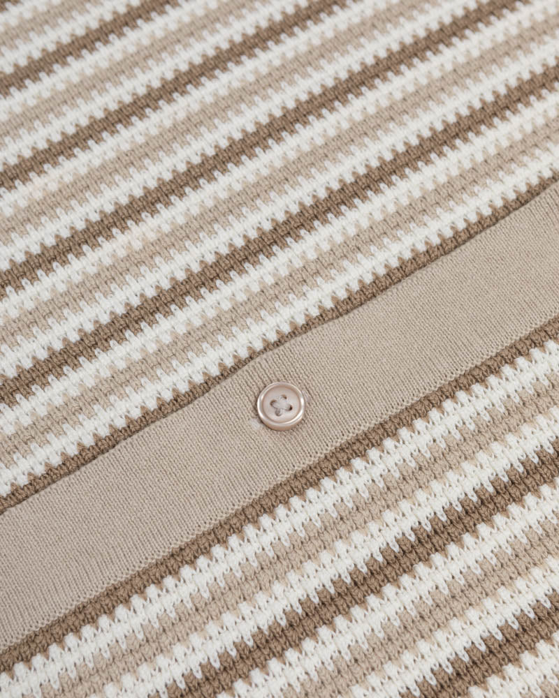 Feltham - Tonal Stripe Knitted Short Sleeve Shirt