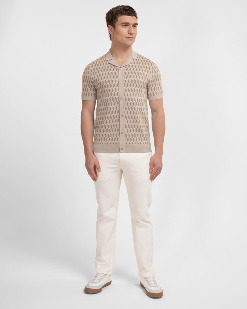 Purley - Geometric Resort Collar Short Sleeve Shirt