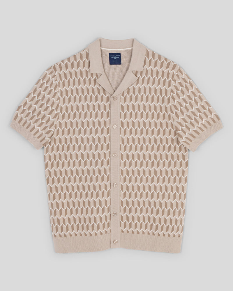 Purley - Geometric Resort Collar Short Sleeve Shirt
