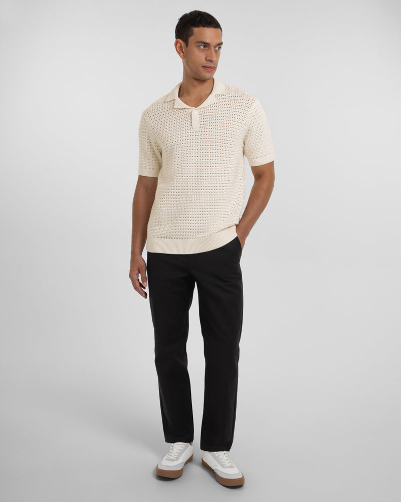 Stockwell - Chunky Knit Sweater Polo Shirt