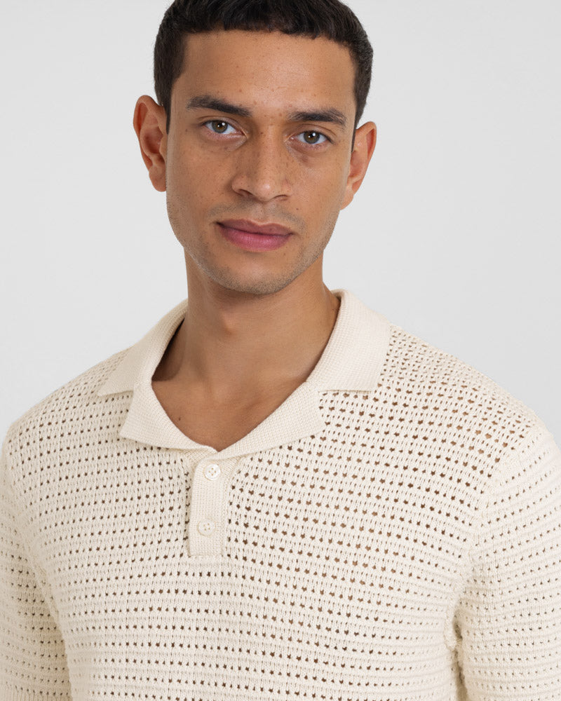 Stockwell - Chunky Knit Sweater Polo Shirt