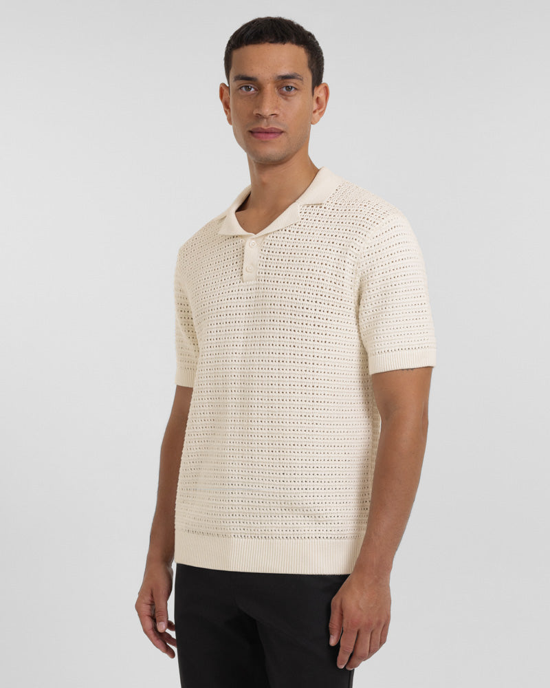 Stockwell - Chunky Knit Sweater Polo Shirt