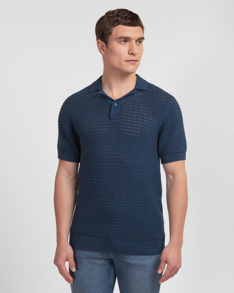 Stockwell - Chunky Knit Sweater Polo Shirt