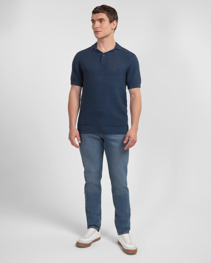 Stockwell - Chunky Knit Sweater Polo Shirt
