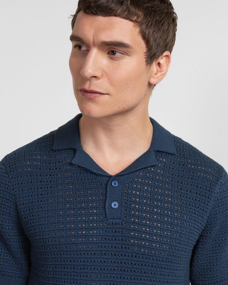 Stockwell - Chunky Knit Sweater Polo Shirt