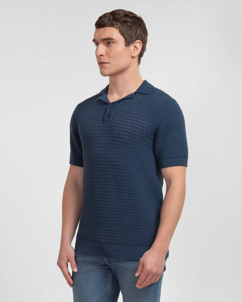 Stockwell - Chunky Knit Sweater Polo Shirt