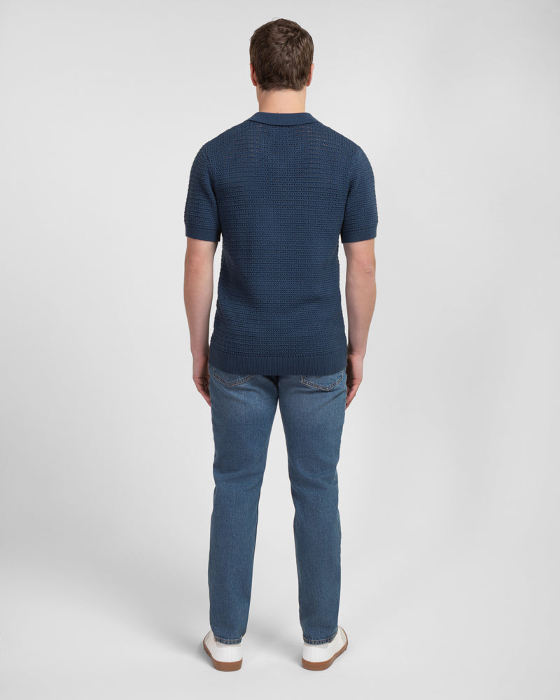 Stockwell - Chunky Knit Sweater Polo Shirt