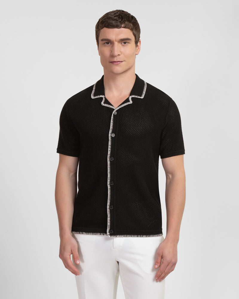 Morden - Honeycomb Knit Short Sleeve Shirt