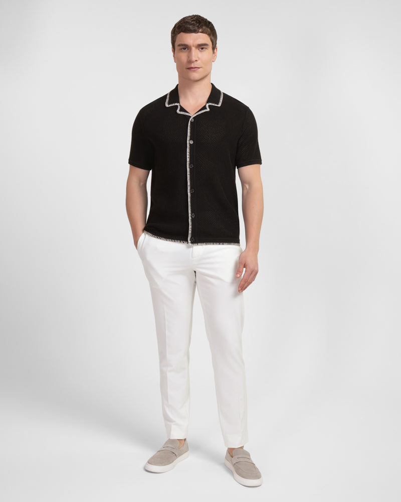 Morden - Honeycomb Knit Short Sleeve Shirt