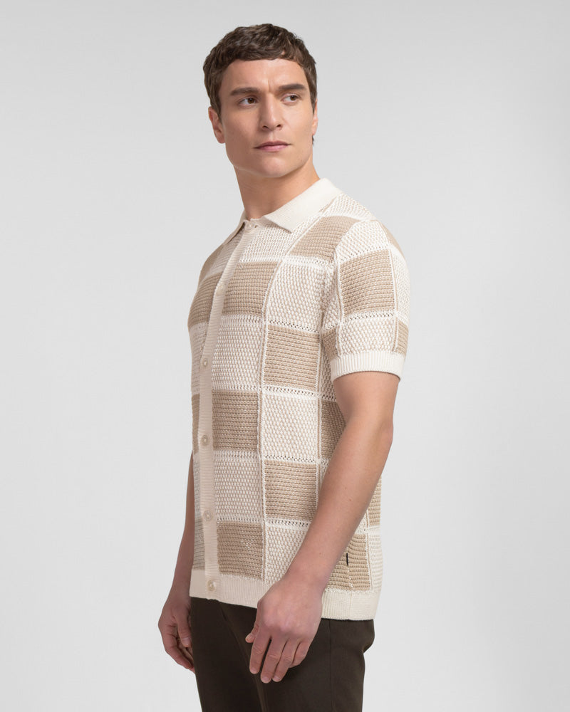 Croxley - Knitted Patchwork Short Sleeve Shirt