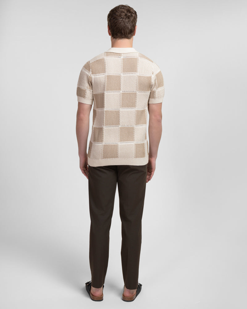 Croxley - Knitted Patchwork Short Sleeve Shirt