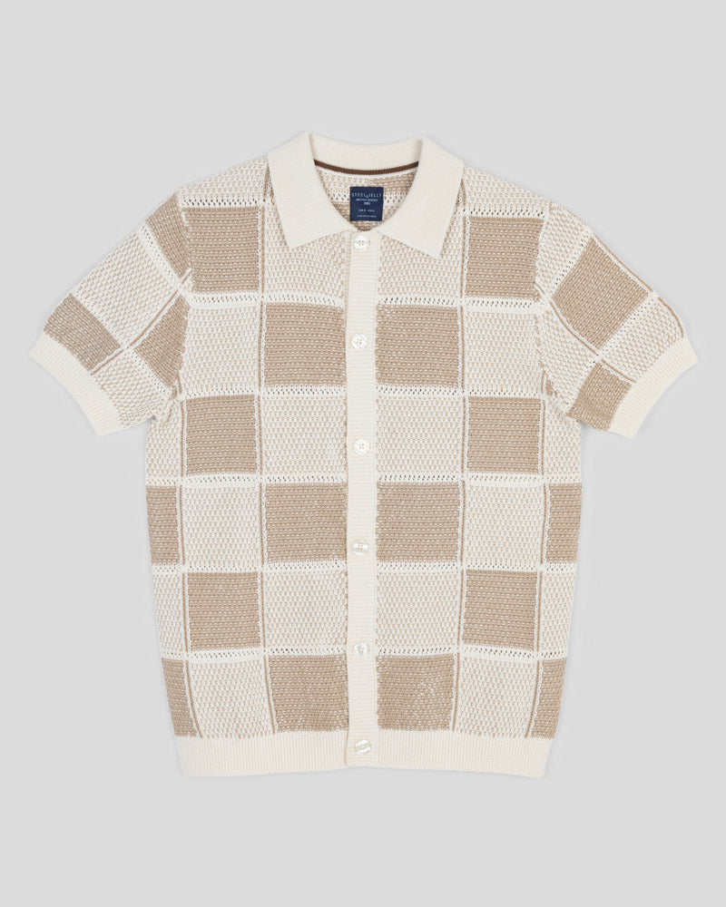 Croxley - Knitted Patchwork Short Sleeve Shirt