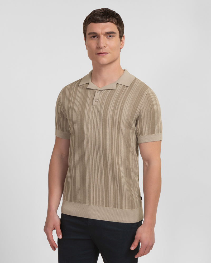 Epping - Stripe Knitted Polo Shirt