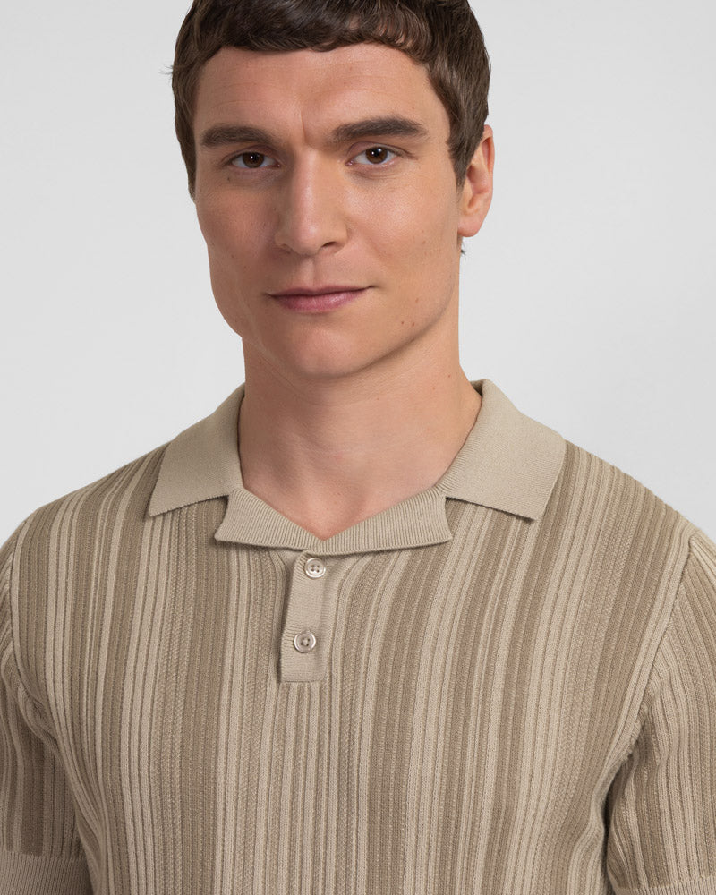 Epping - Stripe Knitted Polo Shirt