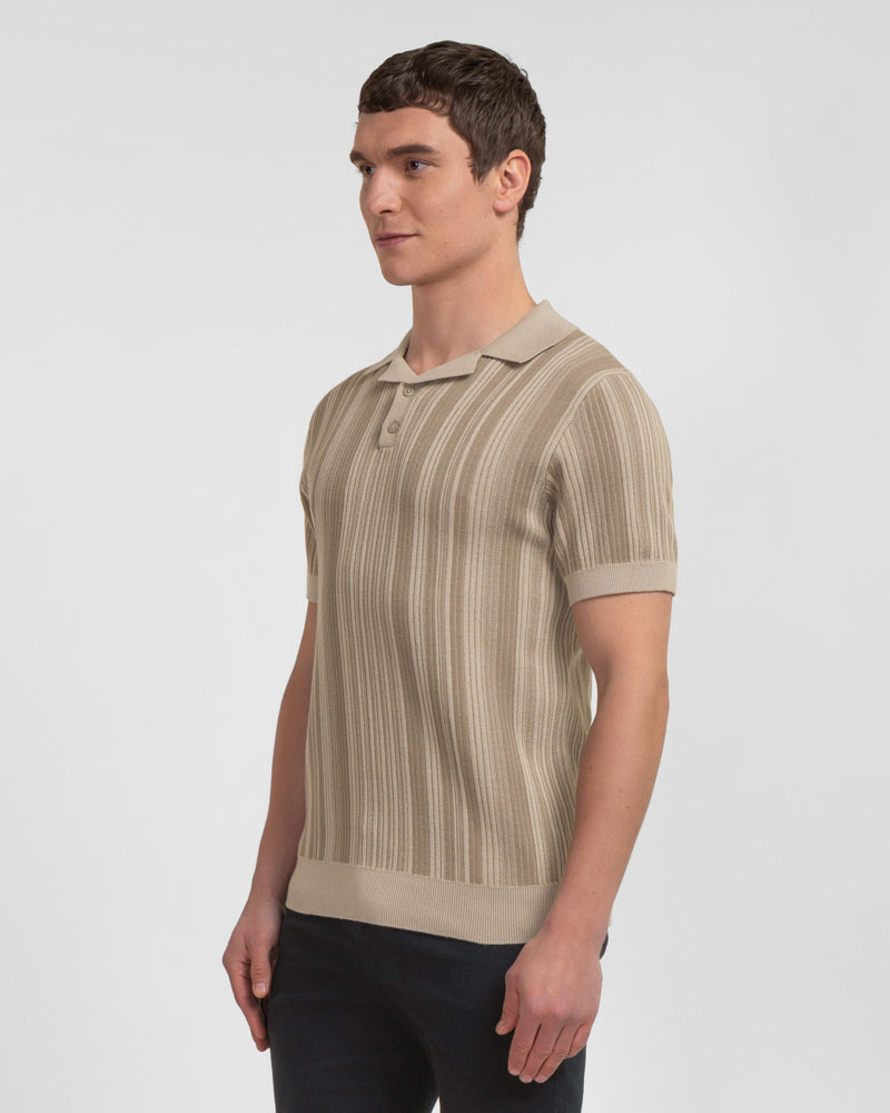 Epping - Stripe Knitted Polo Shirt