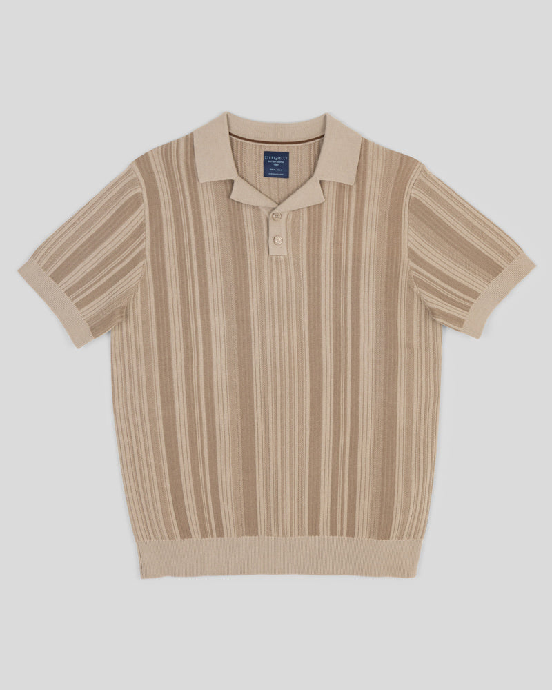 Epping - Stripe Knitted Polo Shirt