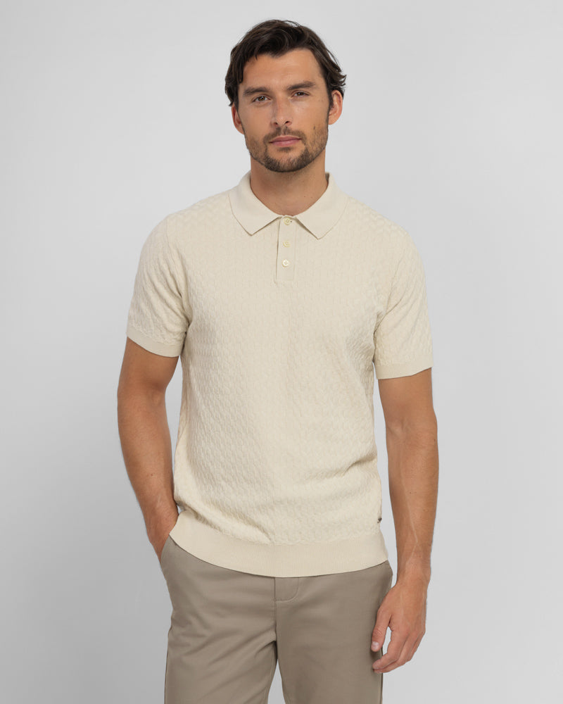 Burton - Geo Texture Knitted Polo Shirt