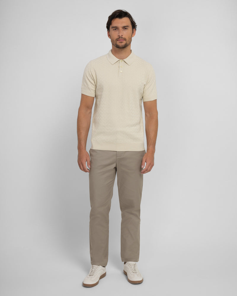 Burton - Geo Texture Knitted Polo Shirt