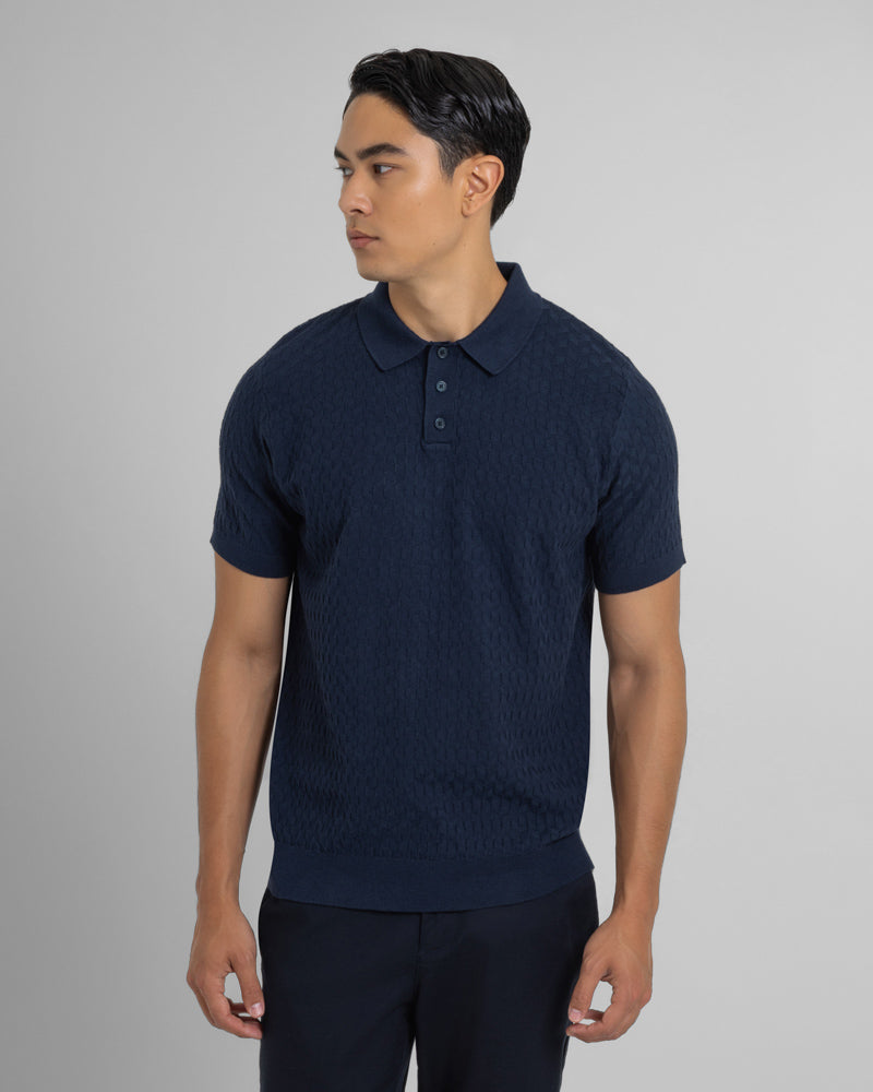 Burton - Geo Texture Knitted Polo Shirt