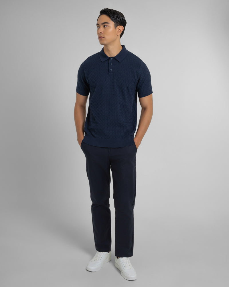 Burton - Geo Texture Knitted Polo Shirt