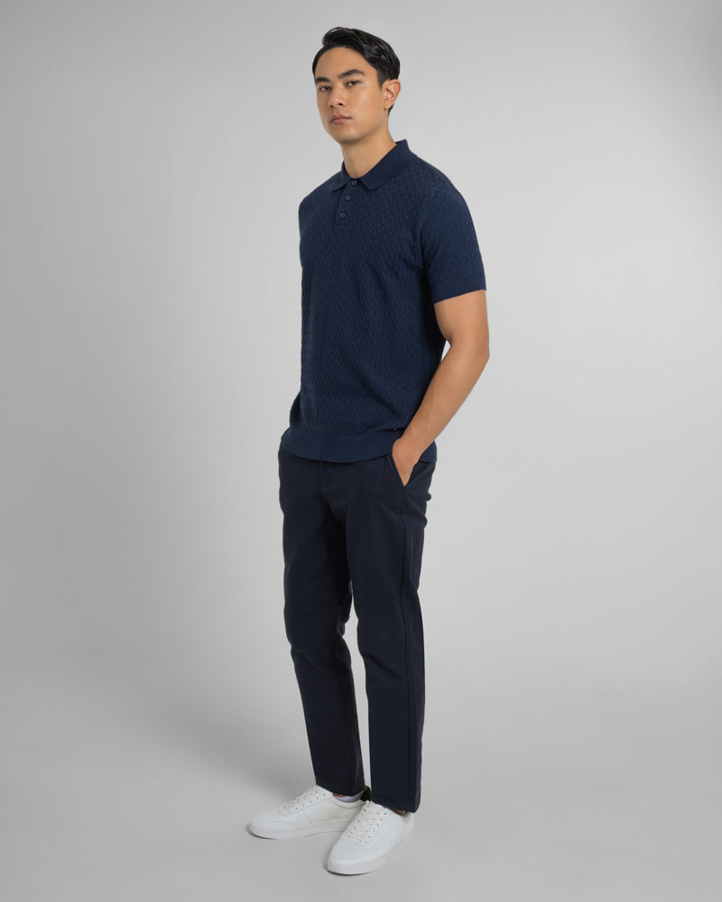 Burton - Geo Texture Knitted Polo Shirt