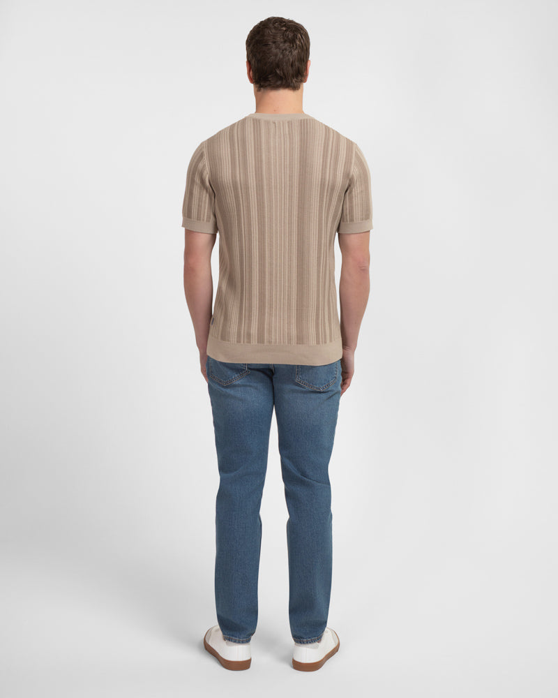 Moorgate - Stripe Textured Sweater T-Shirt