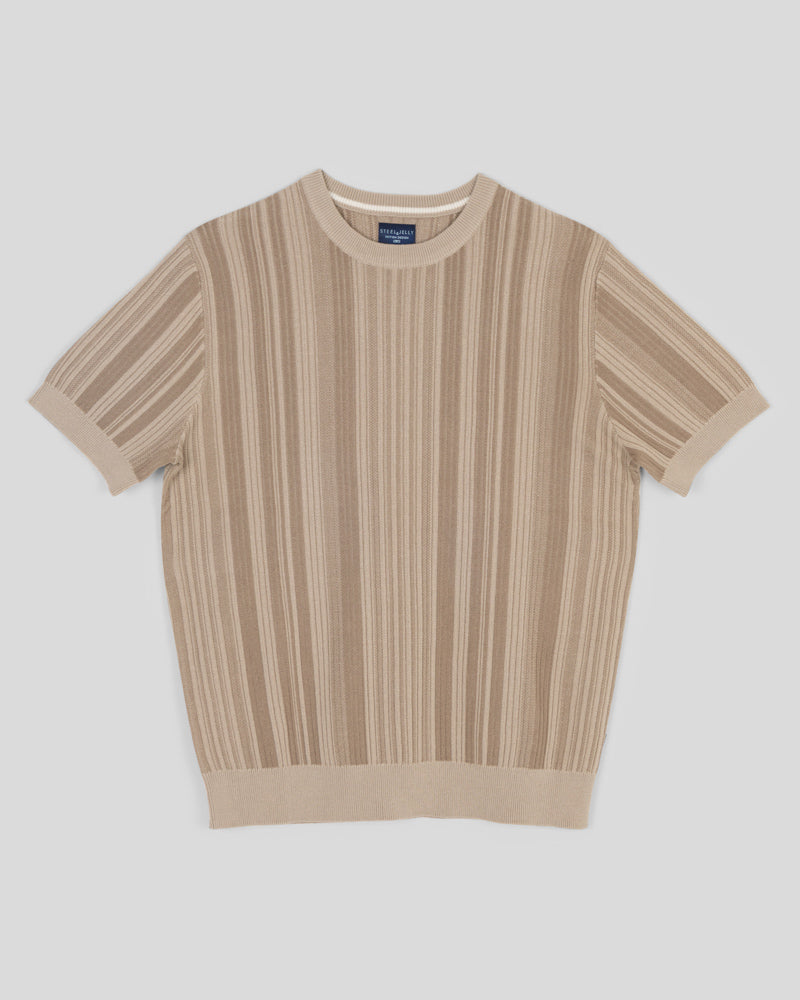 Moorgate - Stripe Textured Sweater T-Shirt