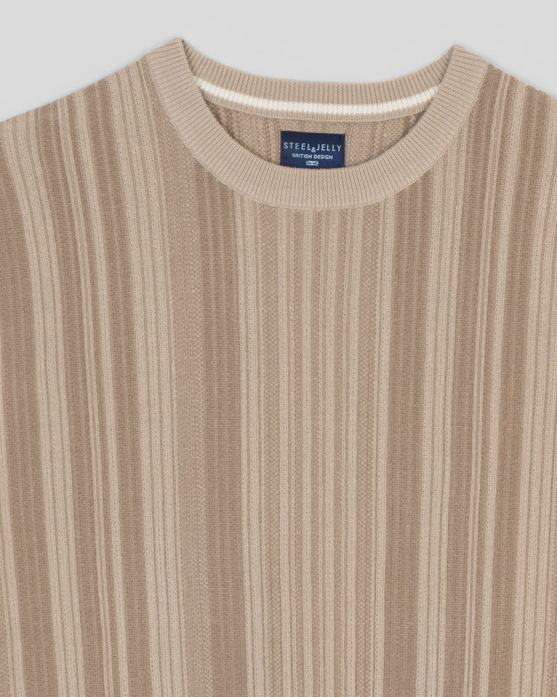 Moorgate - Stripe Textured Sweater T-Shirt