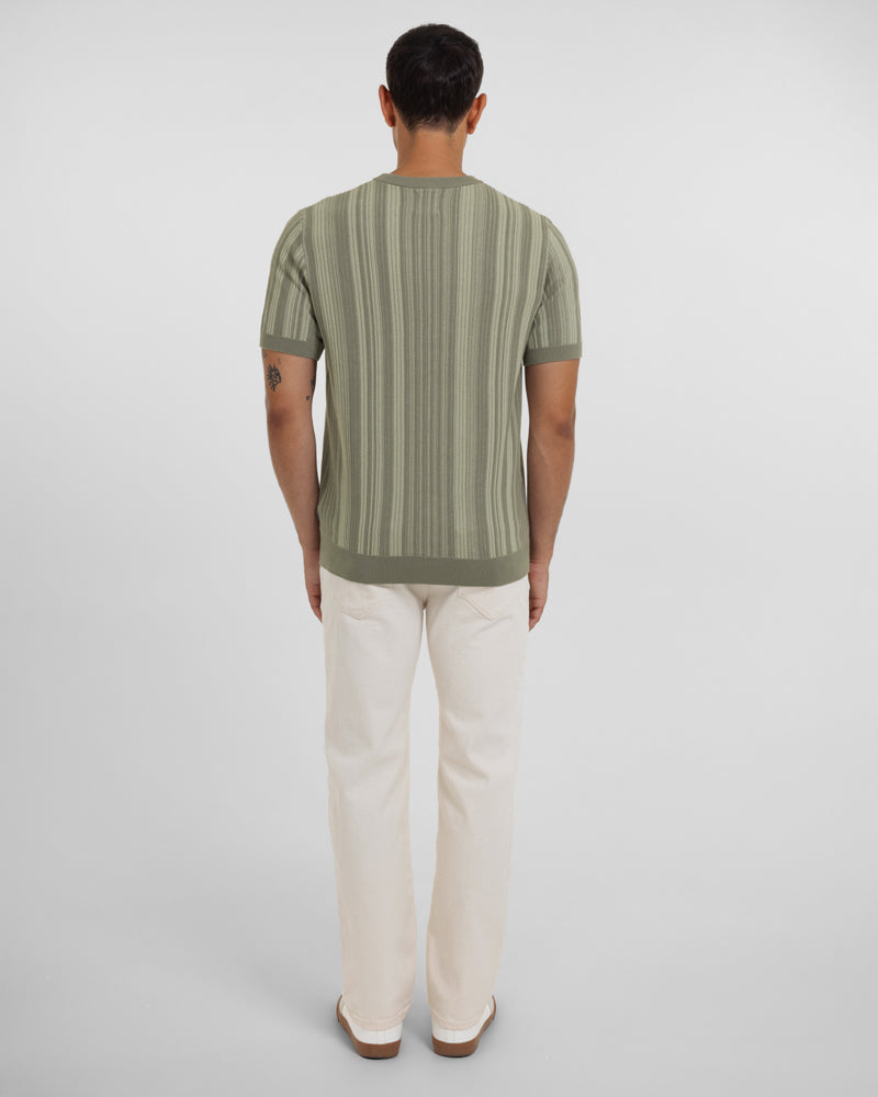 Moorgate - Stripe Textured Sweater T-Shirt
