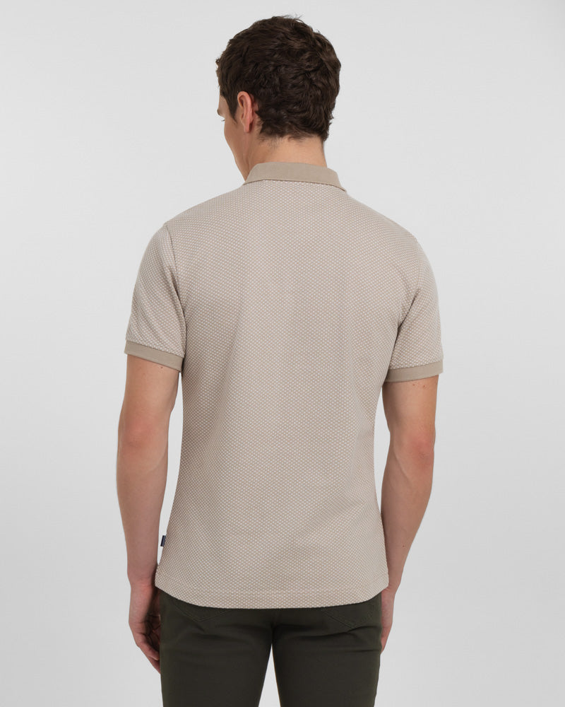 Short Sleeve Jacquard Polo Shirt