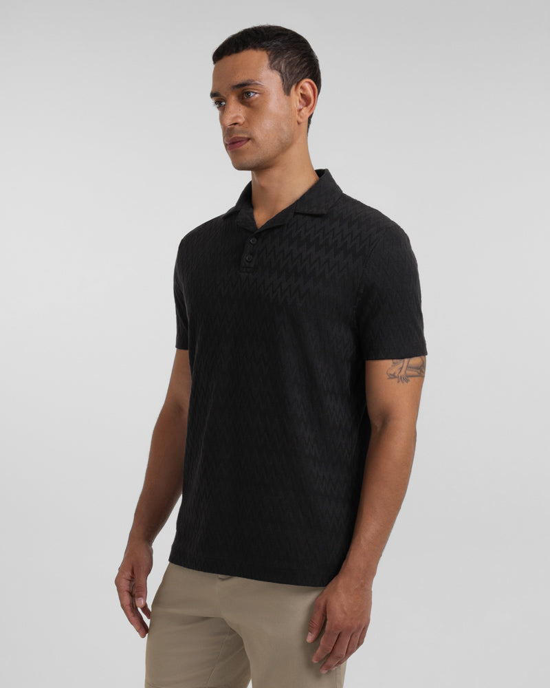 Beckton - Zigzag Textured Polo Shirt
