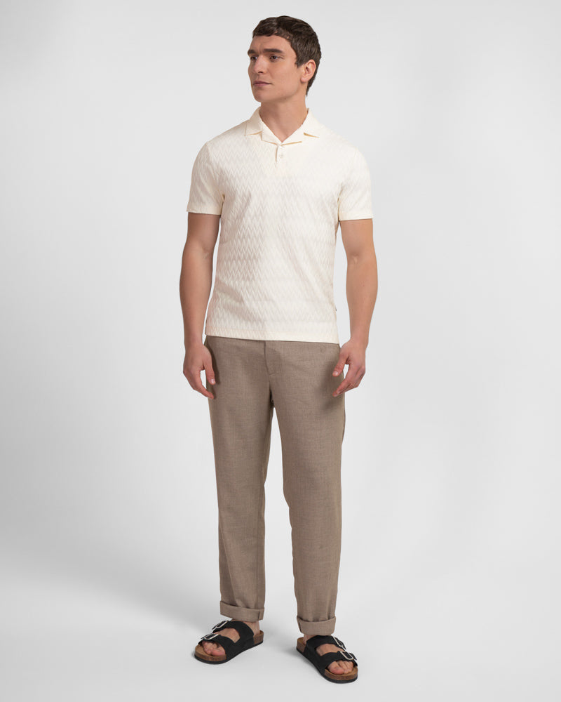 Beckton - Zigzag Textured Polo Shirt