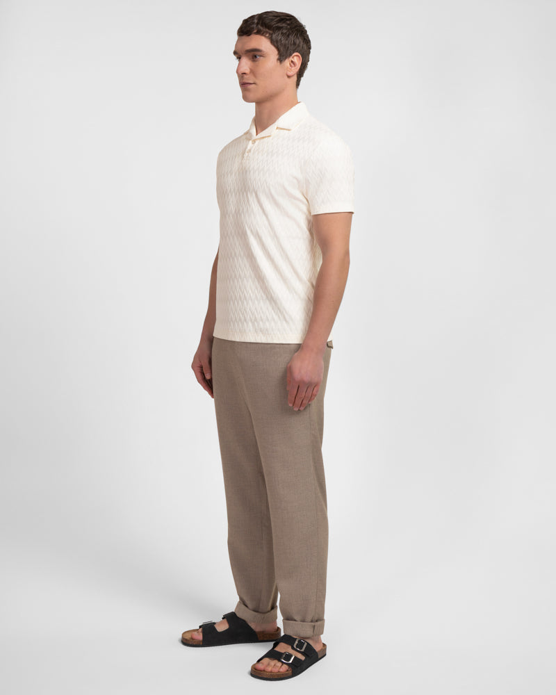 Beckton - Zigzag Textured Polo Shirt